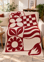 Sleepy Fox Patchwork C2C Crochet Mosaic Pattern-Digital Download