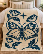 Butterfly Floral Star C2C Crochet Mosaic Pattern-Digital Download
