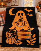 Ghost Pumpkin Halloween C2C Crochet Mosaic Pattern-Digital Download