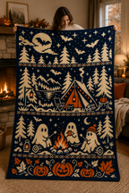 Halloween Campfire Ghosts C2C Crochet Mosaic Pattern-Digital Download
