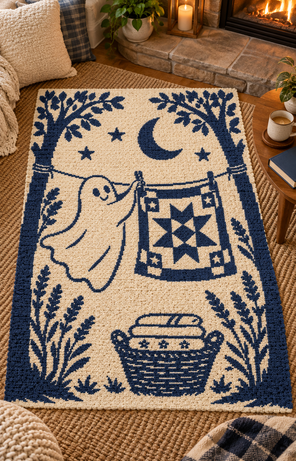 Ghost Quilt C2C Crochet Mosaic Pattern-Digital Download