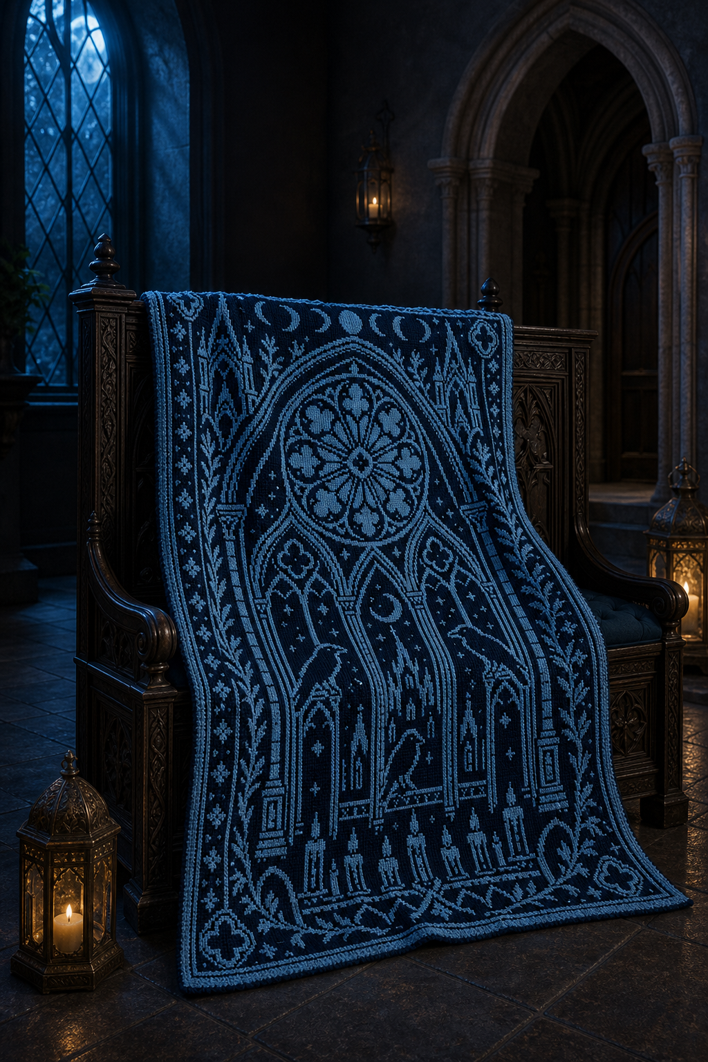 Gothic Cathedral C2C Crochet Mosaic Pattern-Digital Download