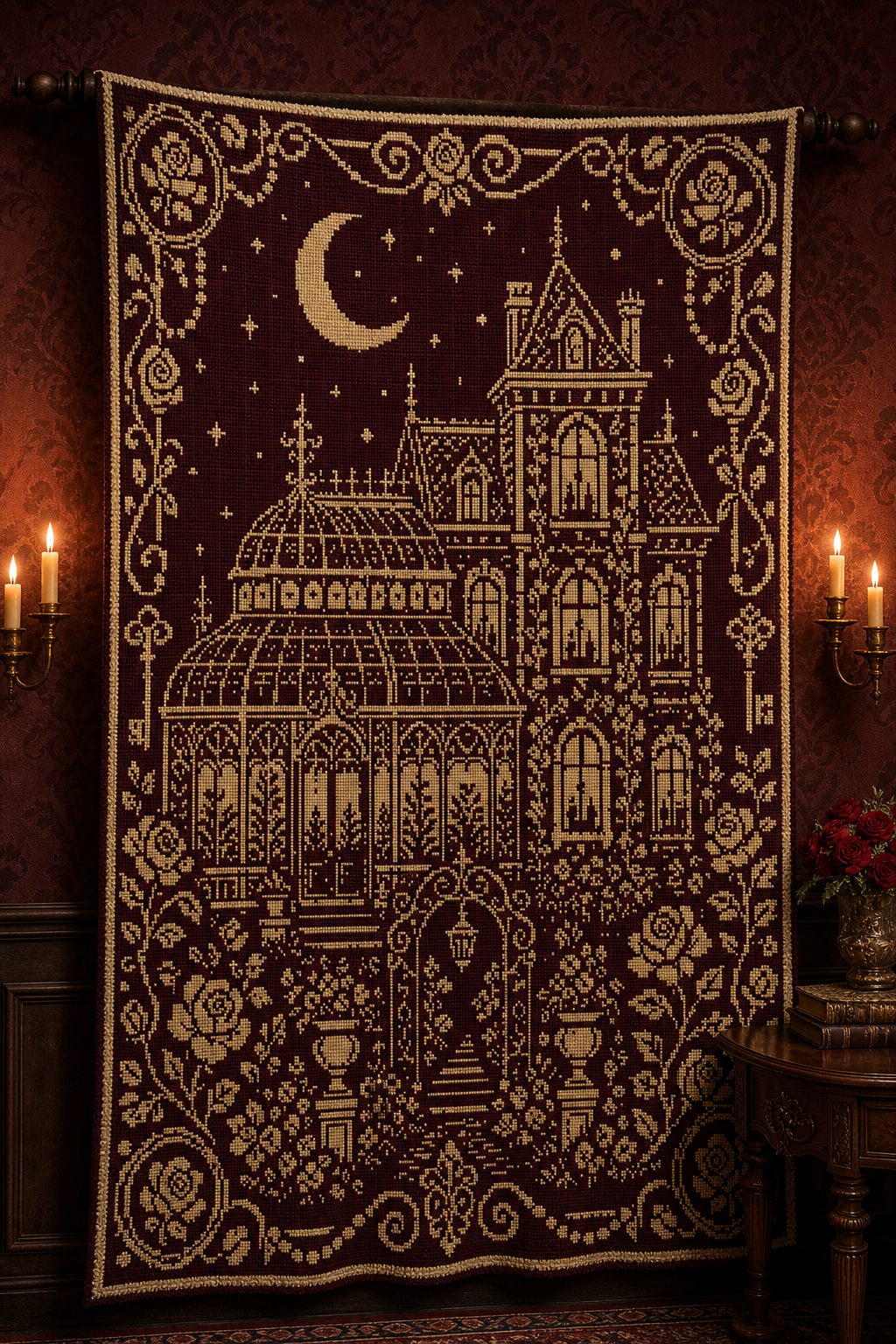 Rose Castle C2C Crochet Mosaic Pattern-Digital Download