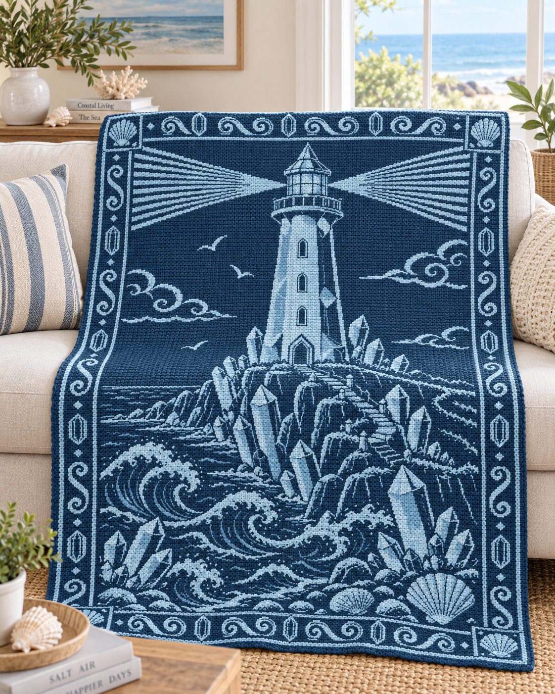 Crystal Lighthouse C2C Crochet Mosaic Pattern-Digital Download