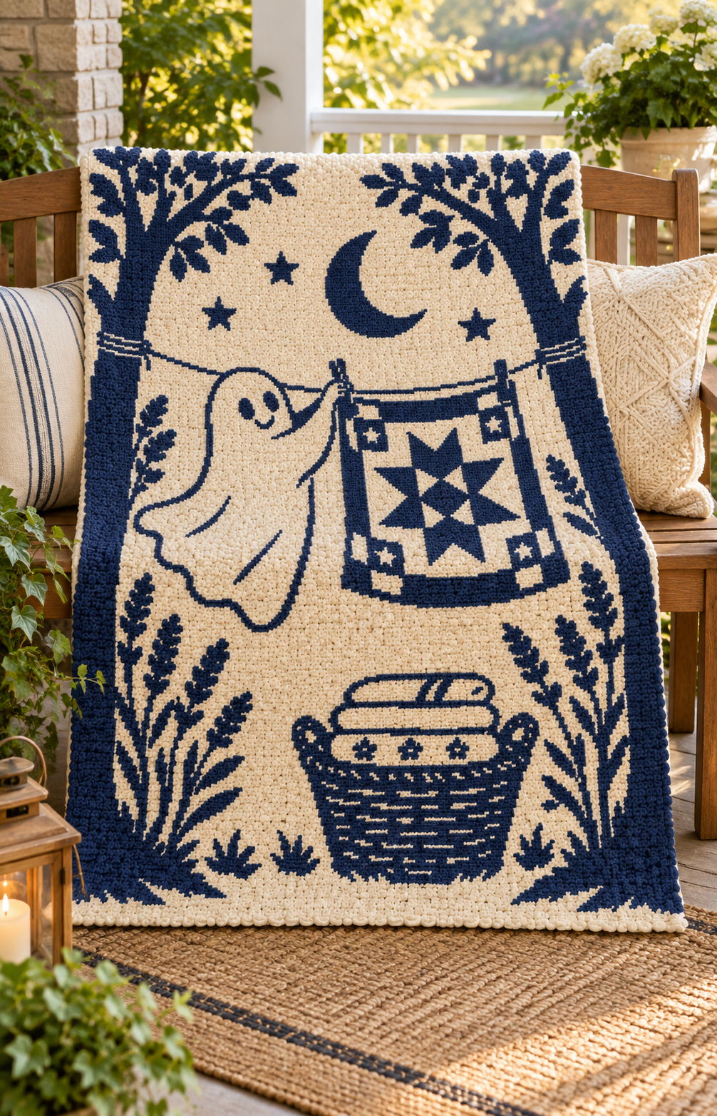 Ghost Quilt C2C Crochet Mosaic Pattern-Digital Download