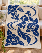 Koi and Roses C2C Crochet Mosaic Pattern-Digital Download