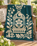 Moon Flower Lantern C2C Crochet Mosaic Pattern-Digital Download
