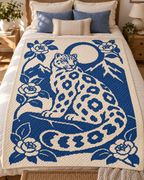 Snow Leopard Moon C2C Crochet Mosaic Pattern-Digital Download