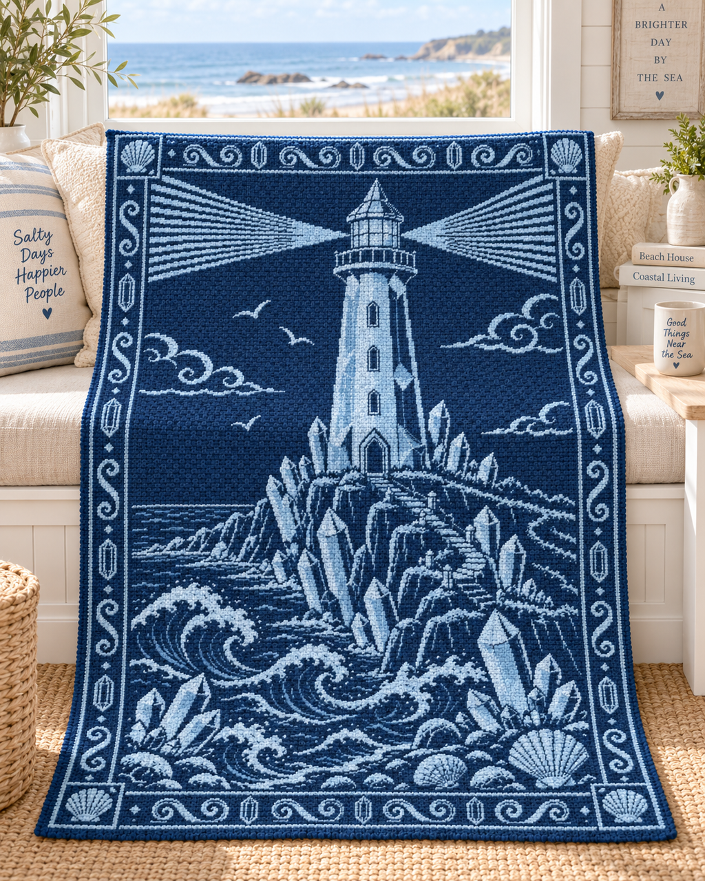 Crystal Lighthouse C2C Crochet Mosaic Pattern-Digital Download