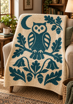 Product Title Owl Oak Acorns C2C Crochet Mosaic Pattern-Digital Download