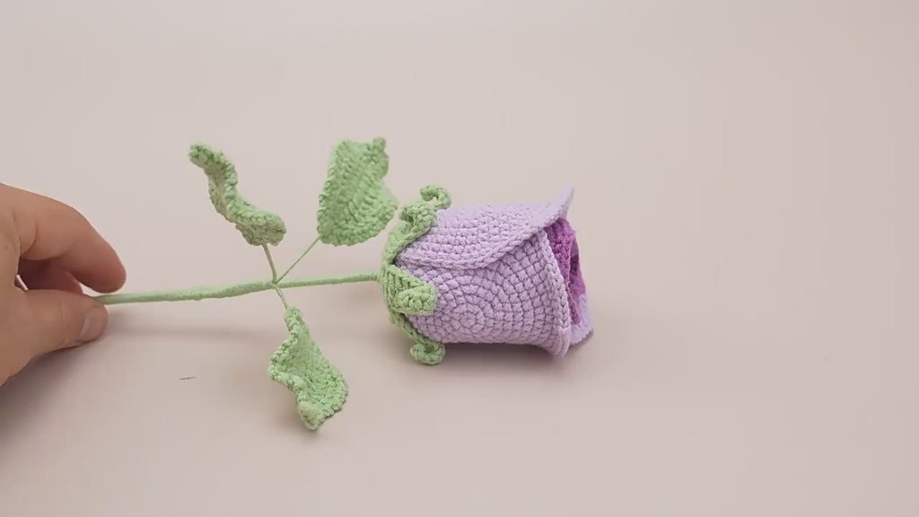 10PCS Handmade Crochet Rose Flower Set – Gifts & Home Decor