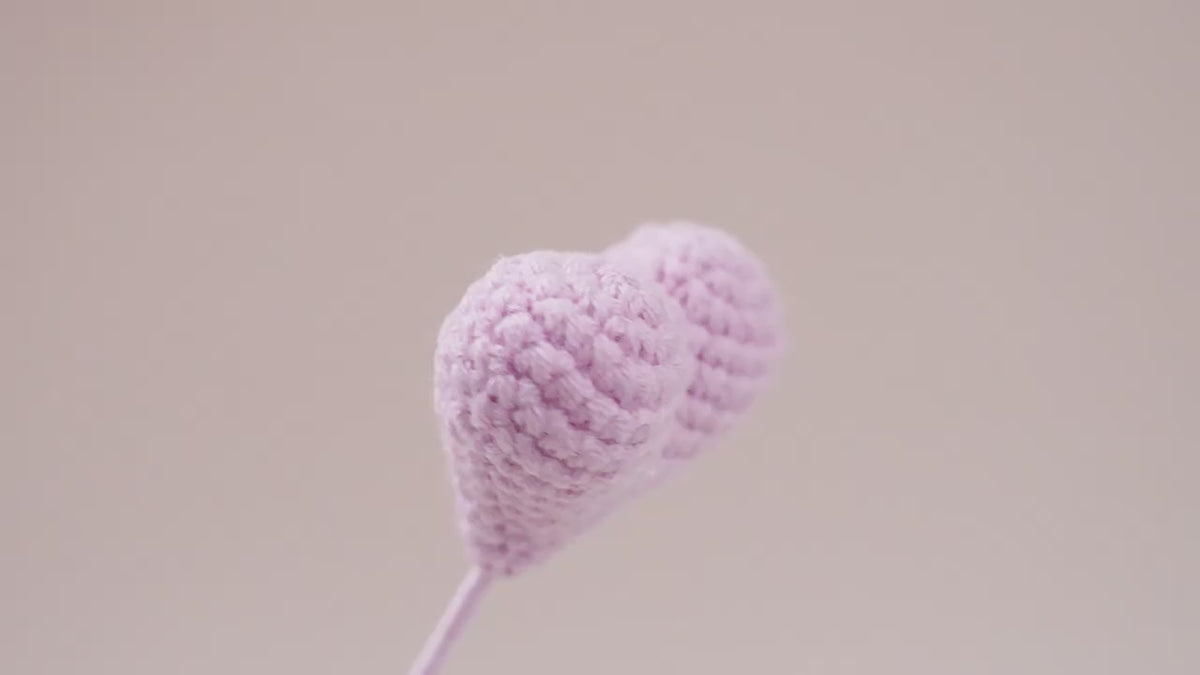 10 Stems Handmade Crochet Heart Flowers – Love Bouquet