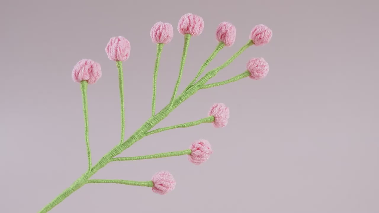 Handmade Crochet Snowberry Stems – Set of 10