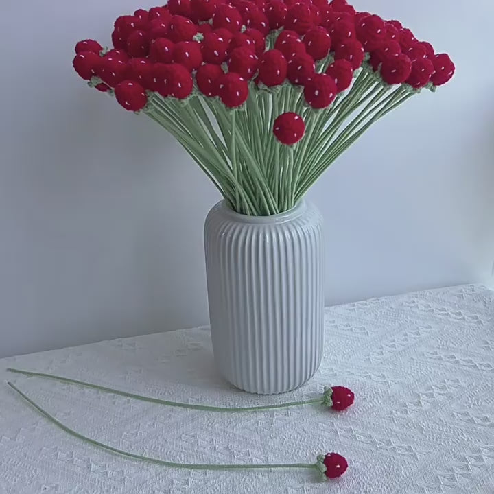 Crochet Strawberry Stems-10-Pack