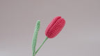 10-PCS Handmade Crochet Tulip Flowers – Long Stem Knitted Tulip