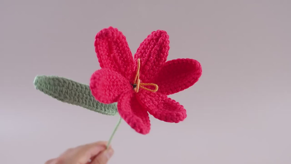 Handmade Crochet Tulip Flowers – Set of 10 Stems