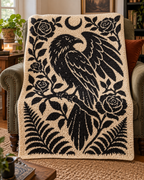 Raven and Roses C2C Crochet Mosaic Pattern-Digital Download