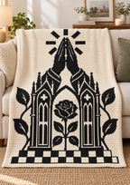 Praying Hands Gothic Rose C2C Crochet Mosaic Pattern-Digital Download