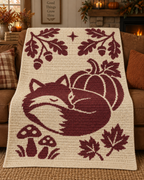 Sleeping Fox Autumn C2C Crochet Mosaic Pattern-Digital Download