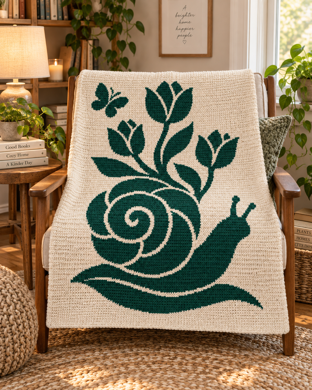 Snail Tulip Butterfly C2C Crochet Mosaic Pattern-Digital Download