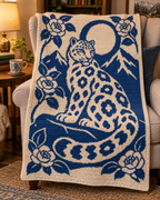 Snow Leopard Moon C2C Crochet Mosaic Pattern-Digital Download