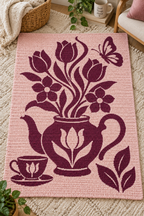 Tulip Teapot Butterfly C2C Crochet Mosaic Pattern-Digital Download