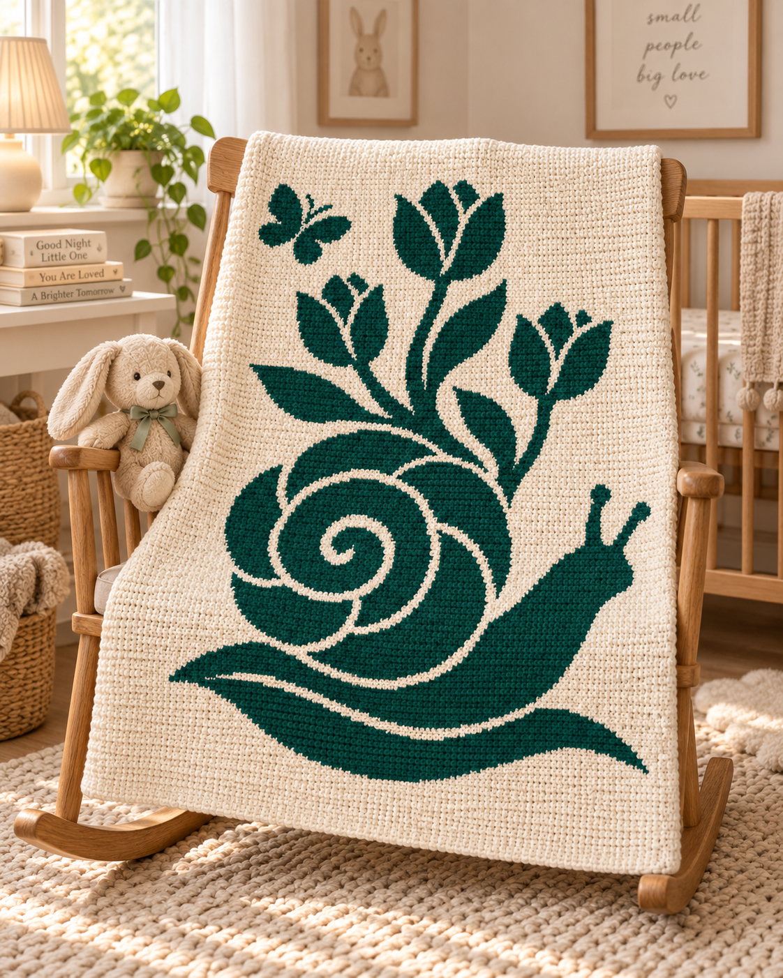 Snail Tulip Butterfly C2C Crochet Mosaic Pattern-Digital Download
