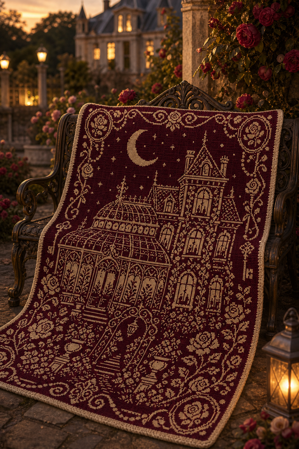Rose Castle C2C Crochet Mosaic Pattern-Digital Download