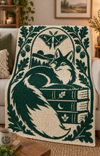 Fox Books Moth Oak C2C Crochet Mosaic Pattern-Digital Download