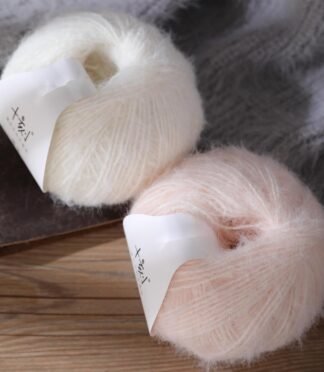 1PCS Snowbaby Wool Acrylic Blend Long Pile Yarn,(Worsted) Warm and Luxurious Fuzzy Yarn for Knitting and Crocheting DIY Hats Scarves Sweaters, 2 * 3.52oz/100g