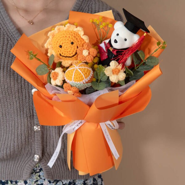 Sunflower Knitted Wool Bouquet_02