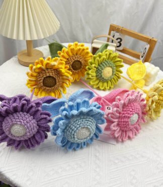 Single Crochet Bouquet Handmade Sunflower Birthday Crochet Rose Arrangement Forever Flower Valentine's Day Mother's Day Thinking of You Get Well