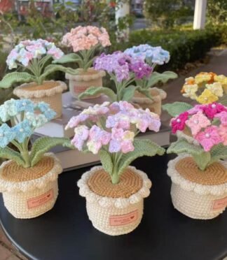 1PCS Handmade Crochet Orchid,Crochet Potted Flower