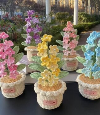 Forget-Me-Not Knitted Flower Ornaments